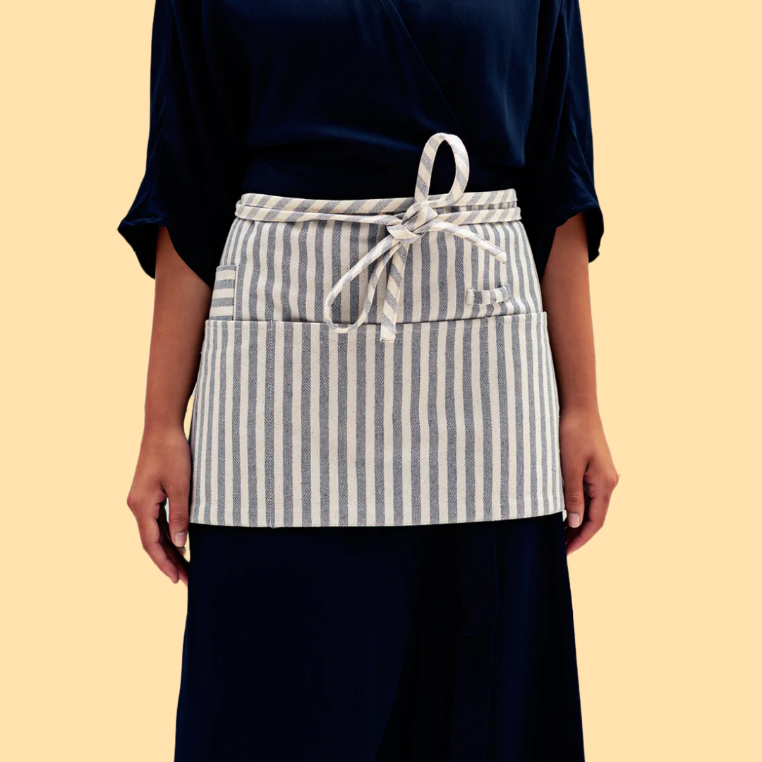 Waist Apron (Upcycled Denim) | Striped