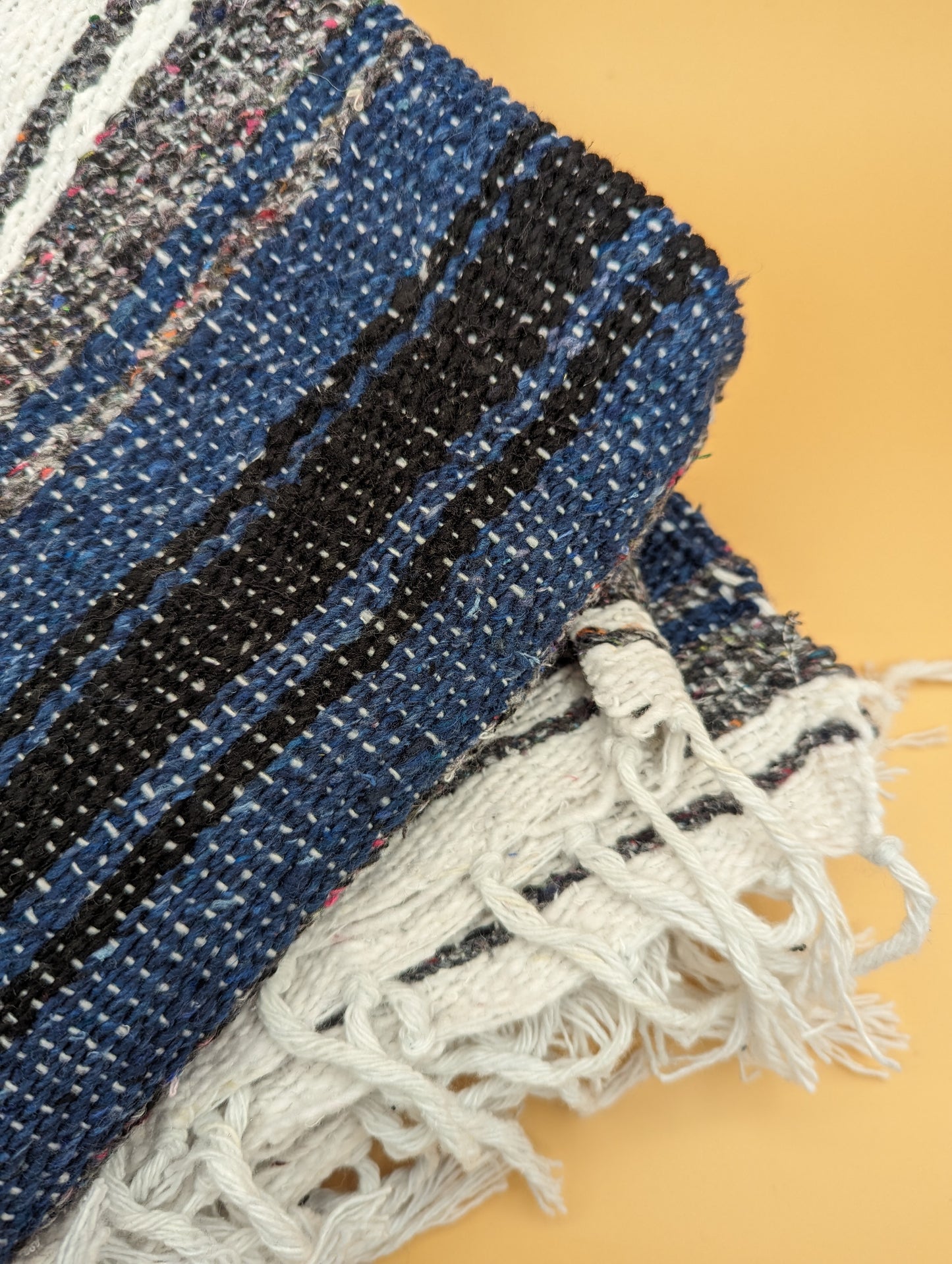 Iconic Handcrafted Mexican Blanket | Navy Blue