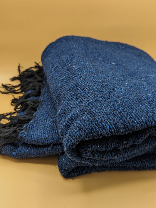 Modern Mexican Blanket | Navy Blue