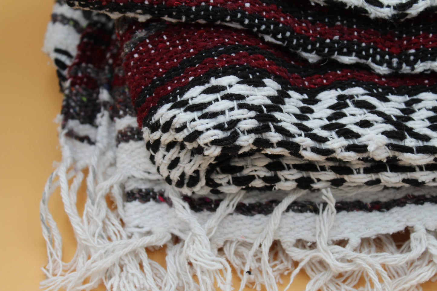 Iconic Handcrafted Mexican Blanket | Burgundy