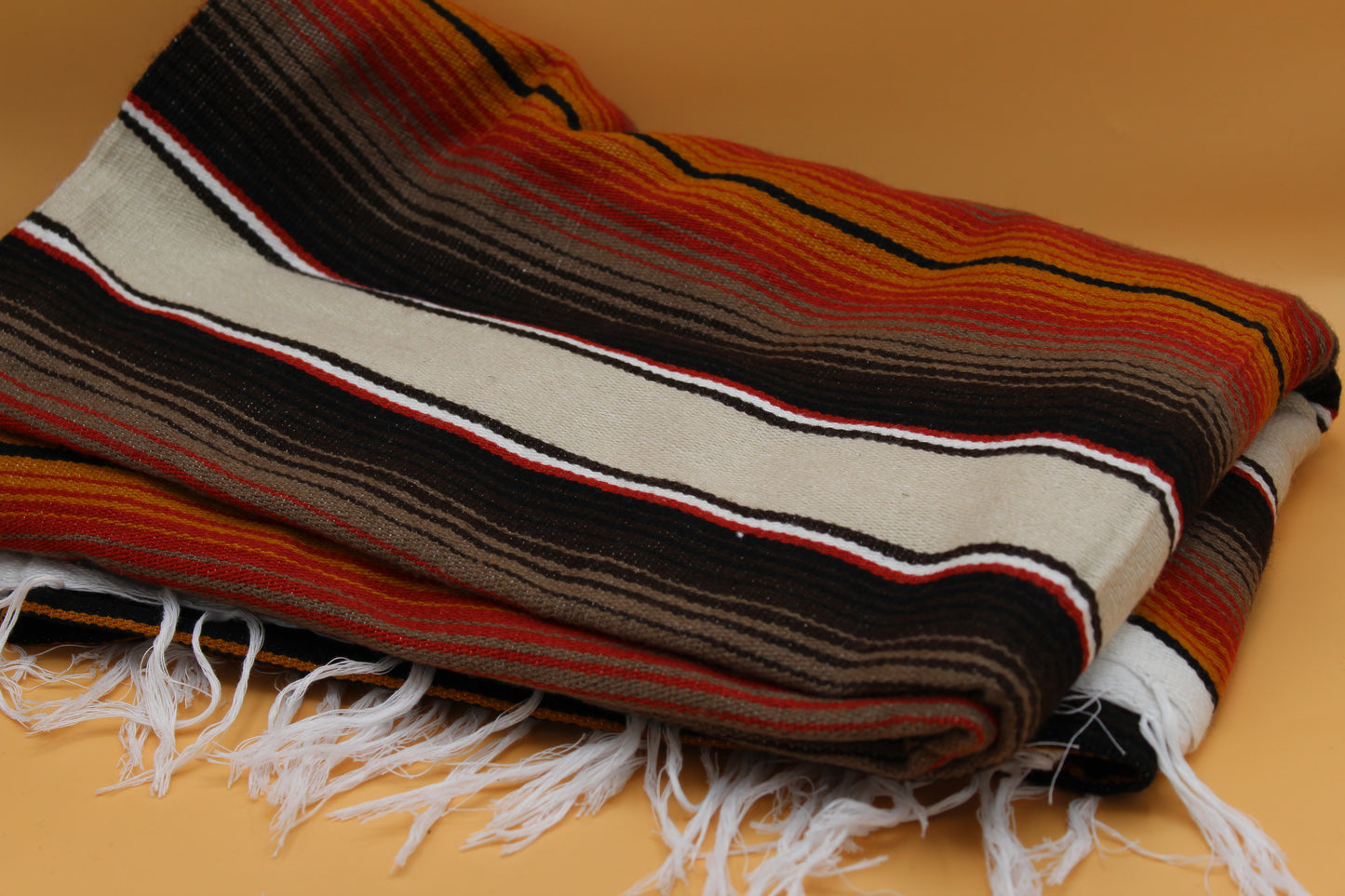 Serape Blanket | Tan + Rustic Orange