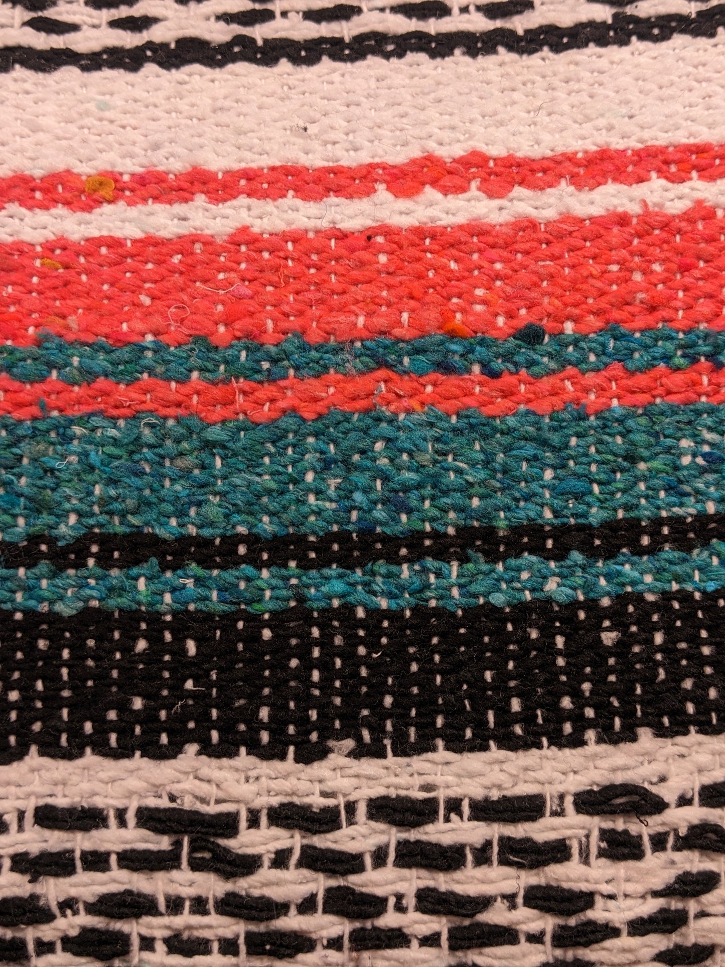 Iconic Handcrafted Mexican Blanket | Teal/Pink
