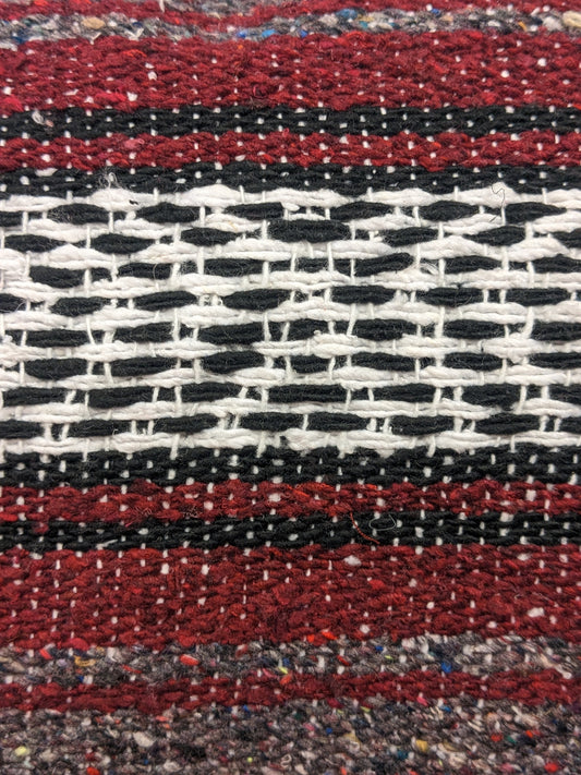 Iconic Handcrafted Mexican Blanket | Burgundy