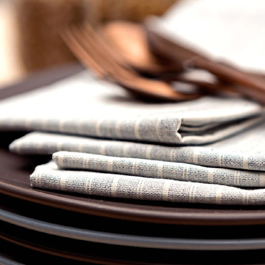 Striped Cotton Napkins (Set of 4) | Grey