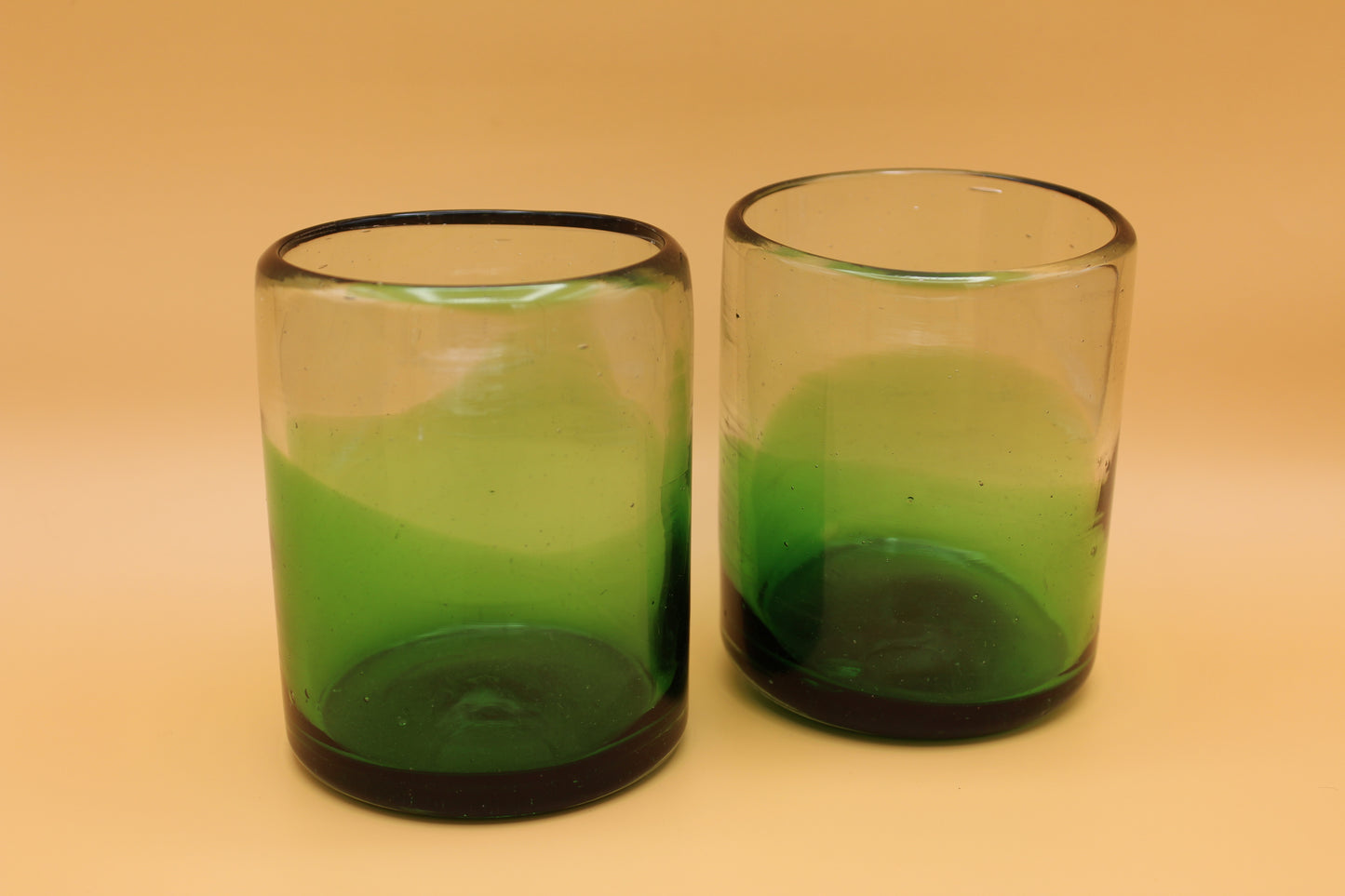 Jalisco Green Blown Glass Juice Glasses (Set of 2)