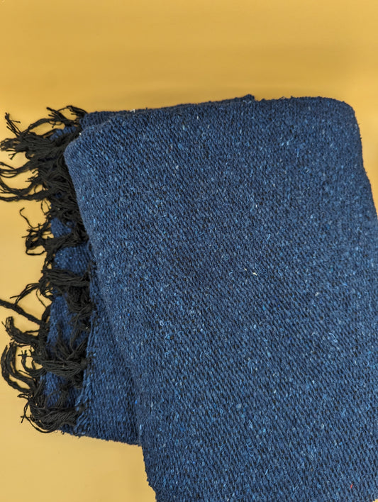 Modern Mexican Blanket | Navy Blue
