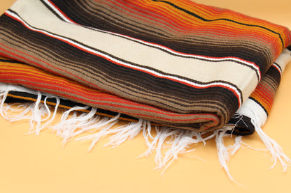 Serape Blanket | Tan + Rustic Orange