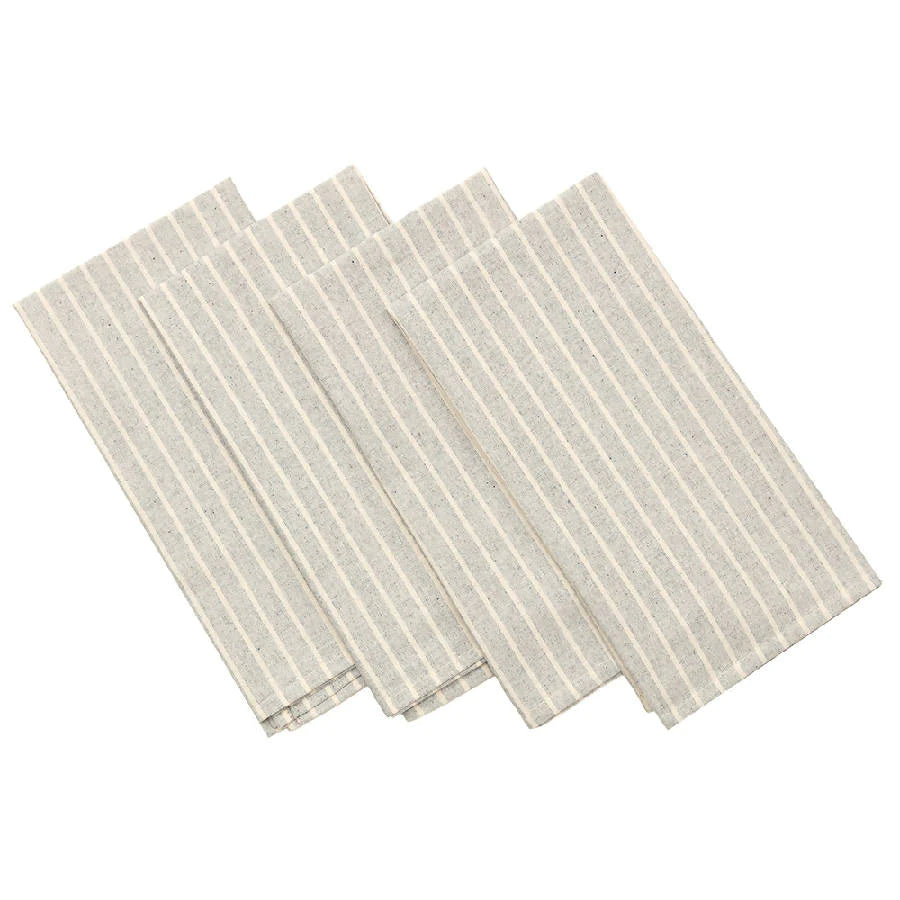 Striped Cotton Napkins (Set of 4) | Grey